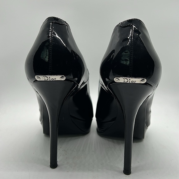 Dior Authenticated Sexy Black Peep Toe Stiletto Heel Shoes **Size 39/US 9** 🔥🔥 - Picture 5 of 8